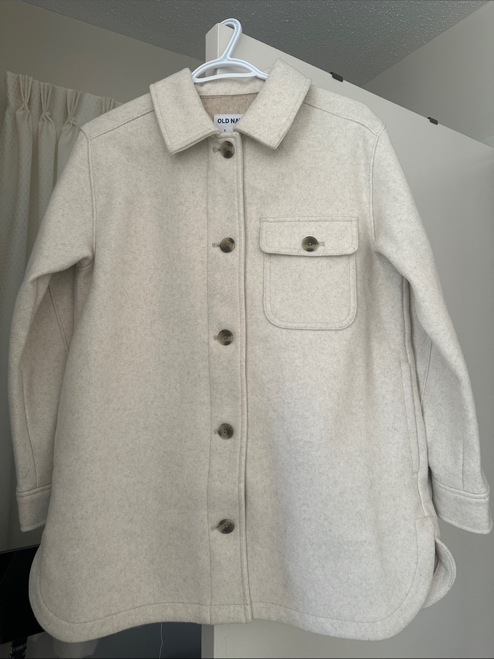 Old Navy Neutral Cream Button-Front Utility Jacket